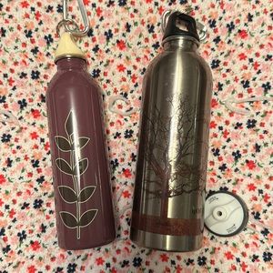 Two earthlust metal water bottles